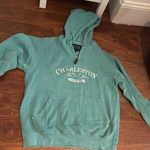 Charleston South Carolina teal quarter zip sweatshirt size M